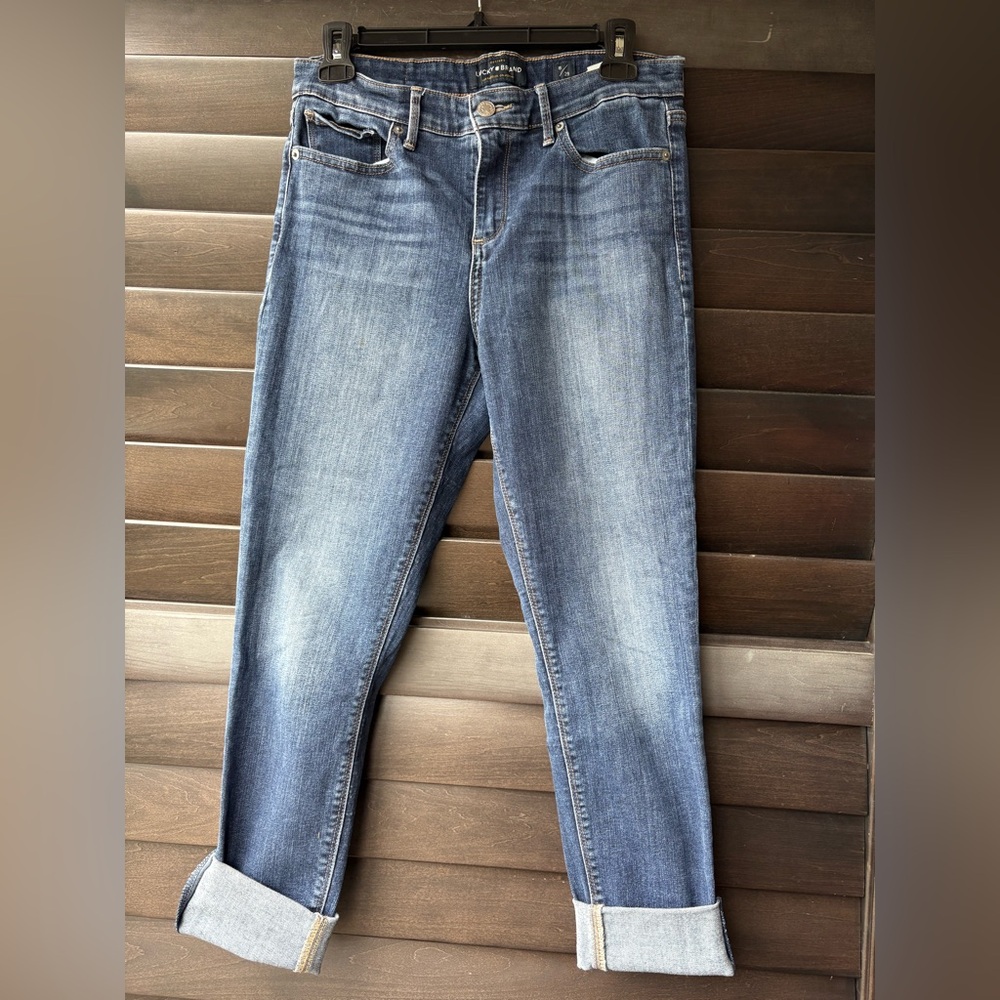 Lucky Brand Ava Skinny Blue Jeans Cuffered Ankle Size 8